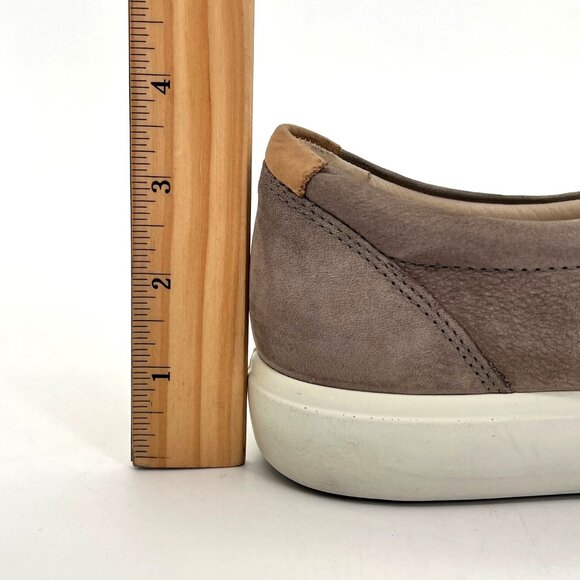 Ecco Soft Nubuck Leather Casual Sneakers Shoes Womens 9 Warm Grey Extra Width - Picture 13 of 14